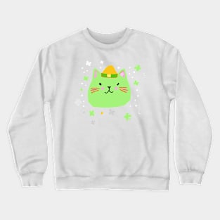 on St. Patrick’s Day cat big chese Crewneck Sweatshirt